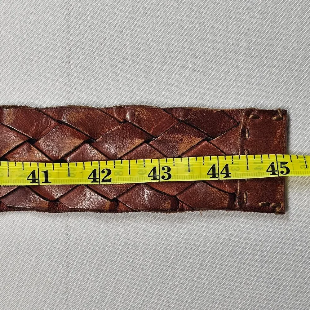 American Eagle Vintage Bohemian Braided Leather Belt Men's Size L, 45